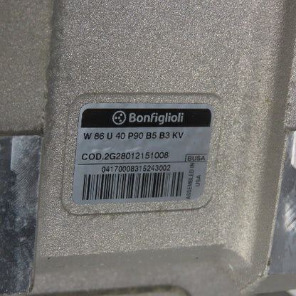 Bonfiglioli W 86 U 40 P90 B5 B3 KV Gear Reducer 35mm Bore 40:1 Ratio