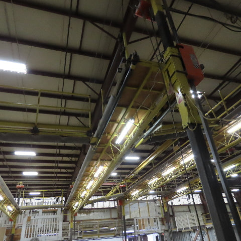 PWI 8 Post Powered Scaffold RV Manufacturing Lift Work Platform 9' Wide Each Bay