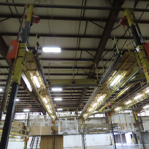 PWI 8 Post Powered Scaffold RV Manufacturing Lift Work Platform 9' Wide Each Bay