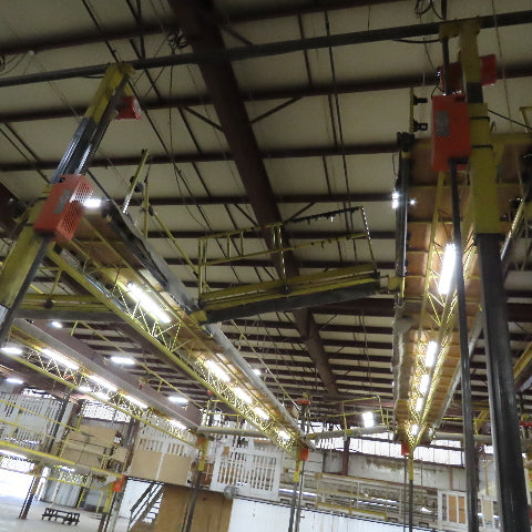 PWI 8 Post Powered Scaffold RV Manufacturing Lift Work Platform 9' Wide Each Bay