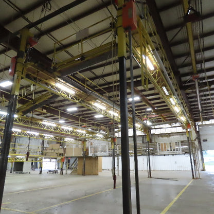 PWI 8 Post Powered Scaffold RV Manufacturing Lift Work Platform 9' Wide Each Bay