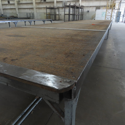 507" Long x 107" Wide Steel Frame Work Bench Assembly Weld Table 30" Tall