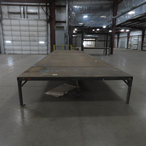 420" Long x 108" Wide Steel Frame Work Bench Assembly Weld Table 31-1/4" Tall
