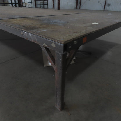420" Long x 108" Wide Steel Frame Work Bench Assembly Weld Table 31-1/4" Tall
