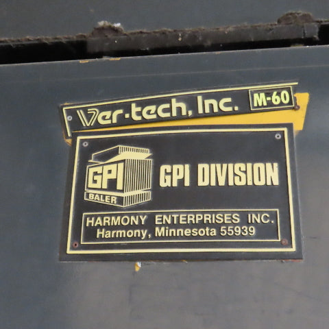 Ver-Tech M-60 60" x 30" Cardboard Trash Compactor Baler 10Hp 208-230/460V 3Ph