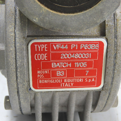 Bonfiglioli VF44P1 P63B5 7:1 Ratio Gear Reducer