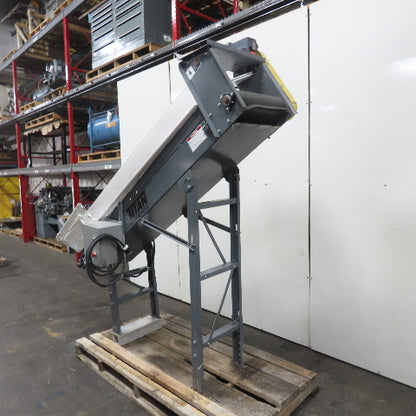 Titan 7' Long Incline Chip Conveyor 18" Belt 3Ph 230/460V 75" Discharge 35FPM