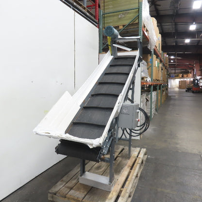 Titan 7' Long Incline Chip Conveyor 18" Belt 3Ph 230/460V 75" Discharge 35FPM