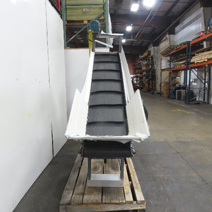 Titan 7' Long Incline Chip Conveyor 18" Belt 3Ph 230/460V 75" Discharge 35FPM