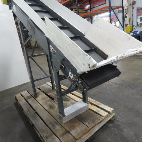 Titan 7' Long Incline Chip Conveyor 18" Belt 3Ph 230/460V 75" Discharge 35FPM
