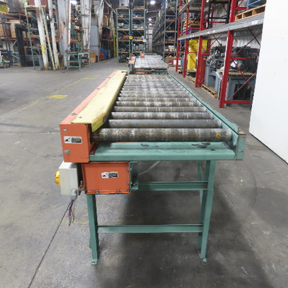 Roach 102" L x 23" W Chain Driven 2.5" Live Roller Conveyor 230/460V 18FPM