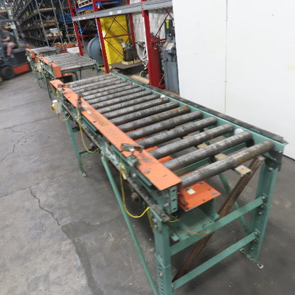 Roach 102" L x 25" W Chain Driven 2.5" Live Roller Conveyor 230/460V 18FPM
