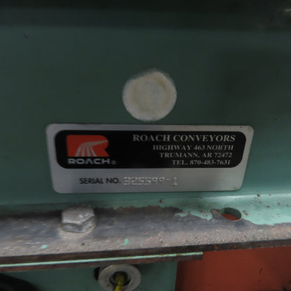 Roach 102" L x 25" W Chain Driven 2.5" Live Roller Conveyor 230/460V 18FPM