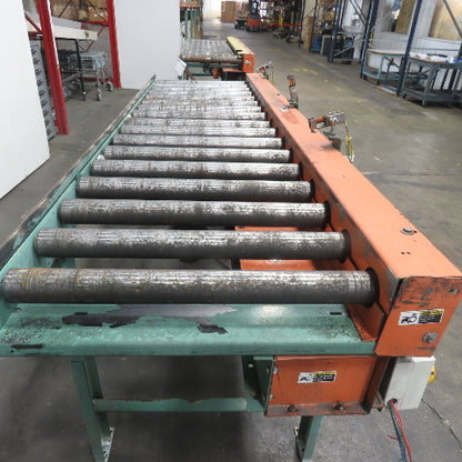 Roach 102" L x 25" W Chain Driven 2.5" Live Roller Conveyor 230/460V 18FPM