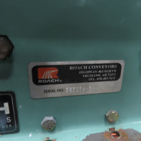 Roach 108" L x 25" W Chain Driven 2.5" Live Roller Conveyor 230/460V 38FPM