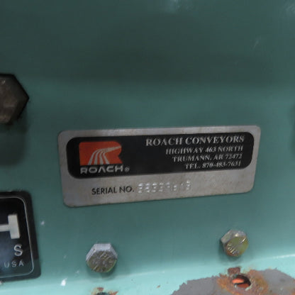Roach 108" L x 25" W Chain Driven 2.5" Live Roller Conveyor 230/460V 38FPM