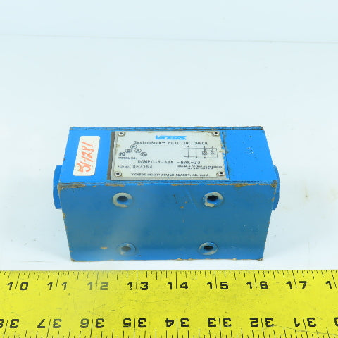 Vickers DGMPC-5-ABK-BAK-30 SystemStak Hydraulic Pilot Op. Check Valve 4570PSI