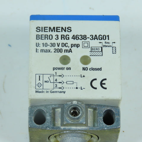 Siemens BERO 3 RG 4638-3AG01 Proximity Sensor Switch