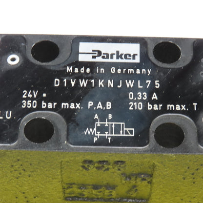 Parker D1VW1KNJWL75 4/2 Position Single Solenoid Valve 24VDC