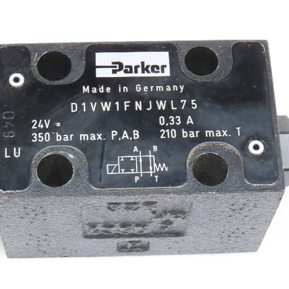 Parker D1VW1FNJWL75 4/2 Position Single Solenoid Valve 24VDC