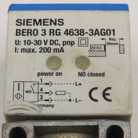 Siemens BERO 3 RG 4638-3AG01 10-30V DC Inductive Proximity Switch