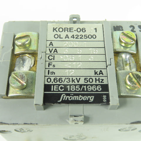 Stromberg KORE-06 D1 OL A 422500 Current Transformer 0.66/3KV 200/1A