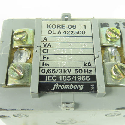 Stromberg KORE-06 D1 OL A 422500 Current Transformer 0.66/3KV 200/1A