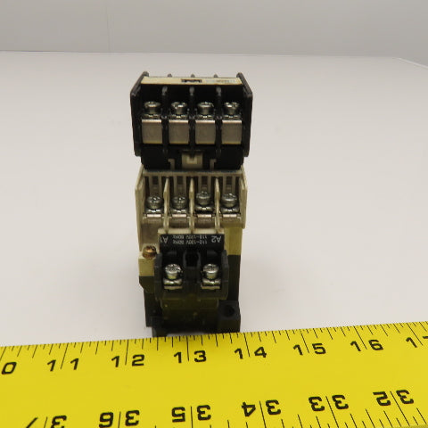 Mitsubishi UN-AX4 SR-N4 Contactor Relay 220V 16A W/ Auxiliary 120V 50/60Hz Coil