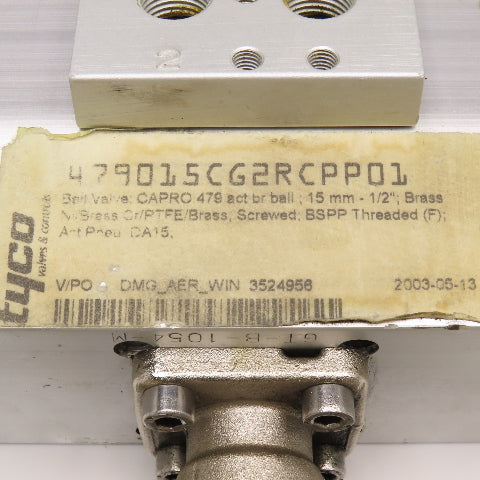 Tyco Pneumatic Valve Actuator 1/2" BSPP Female Stainless Steel Ball Valve
