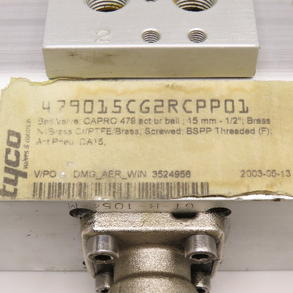 Tyco Pneumatic Valve Actuator 1/2" BSPP Female Stainless Steel Ball Valve