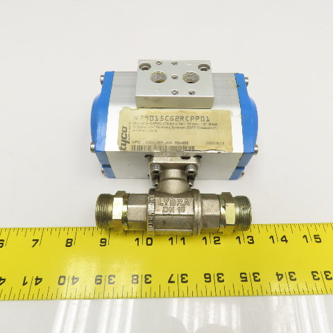 Tyco Pneumatic Valve Actuator 1/2" BSPP Female Stainless Steel Ball Valve