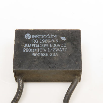 Electrocube RG 1986-8-6 .5MFD 600VDC 220 Ohm Capacitor Lot Of 5