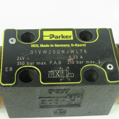 Parker D1VW20DNJWL76 4/2 Position Hydraulic Directional Valve 24VDC
