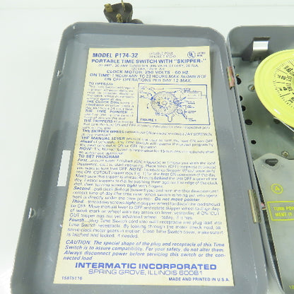 Intermatic P174-32 Portable Time Switch With Skipper 250V 20A
