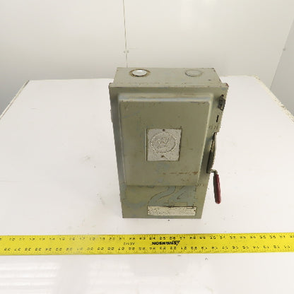 Westinghouse HF361 30A Fusible Safety Disconnect Switch 3P 600VAC 20HP