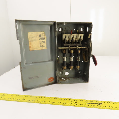 Westinghouse HF361 30A Fusible Safety Disconnect Switch 3P 600VAC 20HP