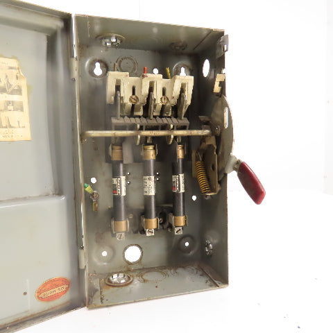 Westinghouse HF361 30A Fusible Safety Disconnect Switch 3P 600VAC 20HP