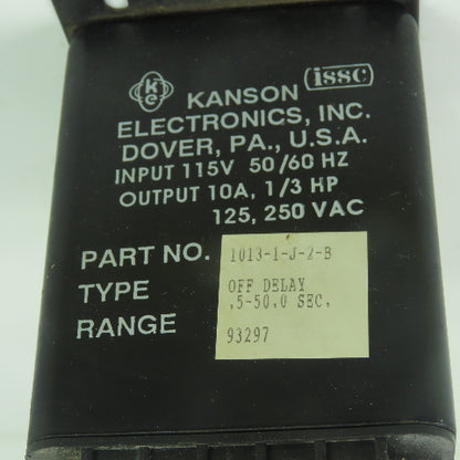 Kanson ISSC Electronics 1013-1-J-2-B .5-50.0 Sec Off Delay Timer 115V