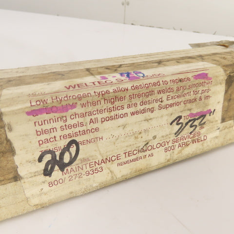 Weltec S-78 3/32" x 36" Low Hydrogen Alloy Welding Electrodes 20 Lbs