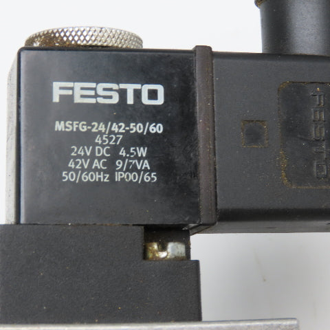 Festo MFH-5-1/4-B 5/2 Position Pneumatic Solenoid Valve 1/4" NPT 24VDC 42VAC