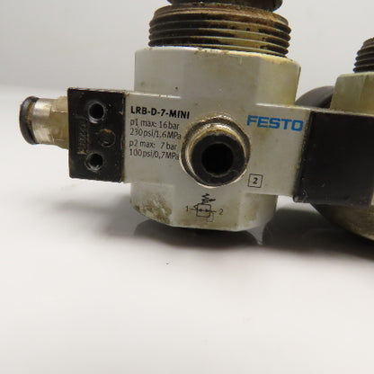 Festo LRB-D-7-MINI Inline Compressed Air Pressure Regulator Set G1/8