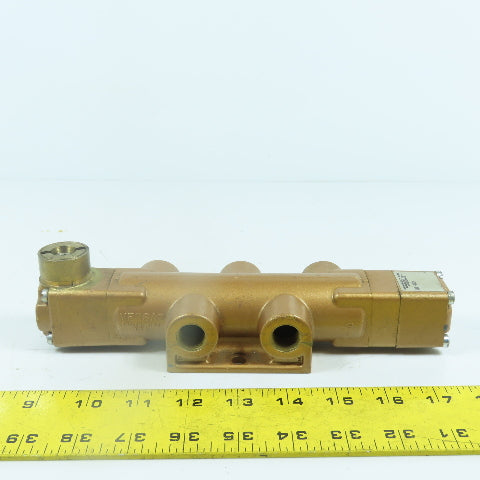 Versa VBL-4404 4-Way Brass Pneumatic Valve 3-Position 3/8" (No Handle)