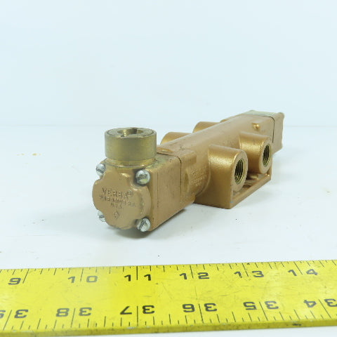 Versa VBL-4404 4-Way Brass Pneumatic Valve 3-Position 3/8" (No Handle)