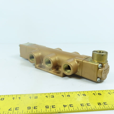 Versa VBL-4404 4-Way Brass Pneumatic Valve 3-Position 3/8" (No Handle)