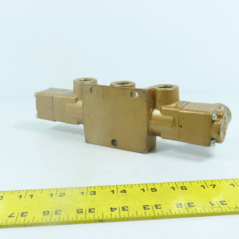 Versa VBL-4404 4-Way Brass Pneumatic Valve 3-Position 3/8" (No Handle)