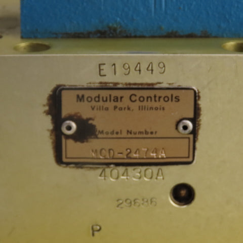 Modular Controls MCD-2474A Hydraulic Manifold W/ SV6-10-4-0-24VDG
