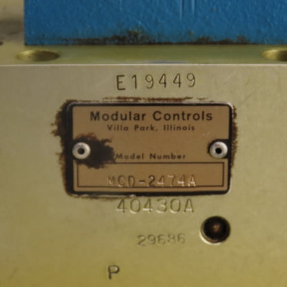 Modular Controls MCD-2474A Hydraulic Manifold W/ SV6-10-4-0-24VDG