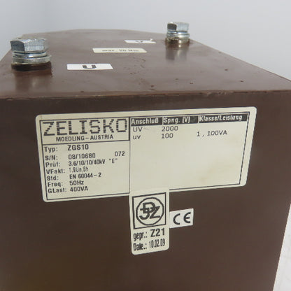 Zelisko ZGS10 400VA 50Hz 3.6/10/10/40kV Voltage Transformer