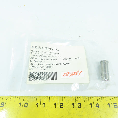 Measurex Devron 6541800016 Solenoid Valve Plunger