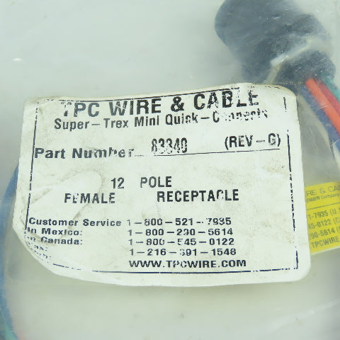 TPC 83340 Super-Trex Mini Quick Connect Cordset 12-Pole Female